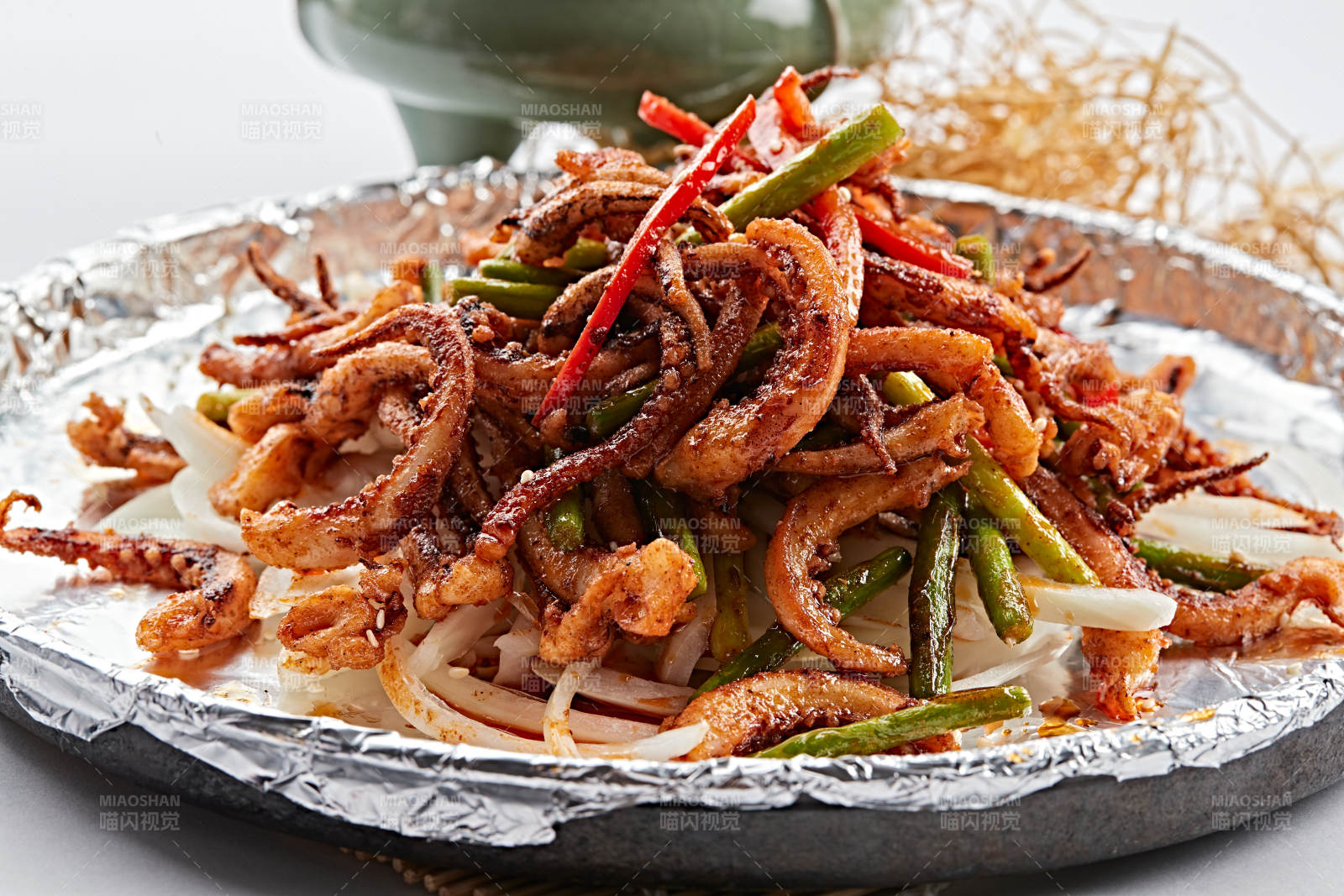 锡纸铁板鱿鱼须图片