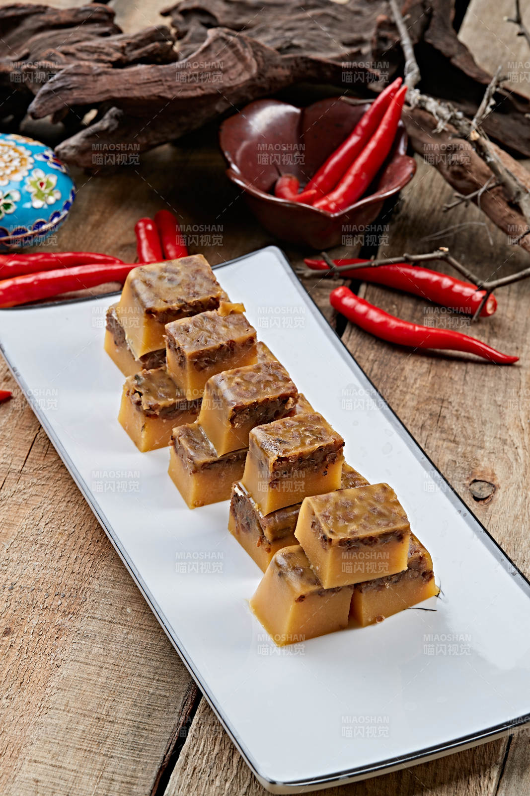 甜品小吃红豆豌豆黄图片