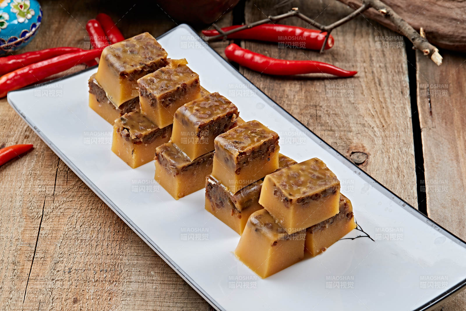 甜品小吃红豆豌豆黄图片