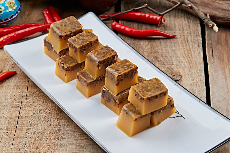 甜品小吃红豆豌豆黄图片