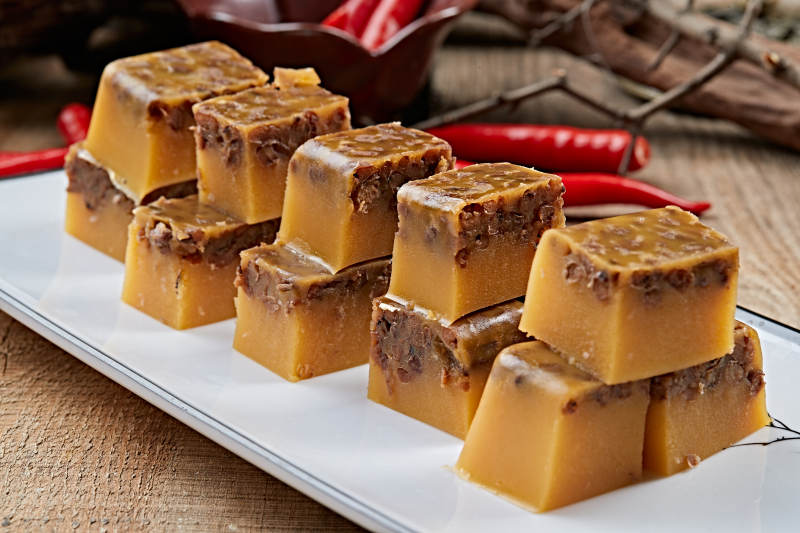 甜品小吃红豆豌豆黄图片