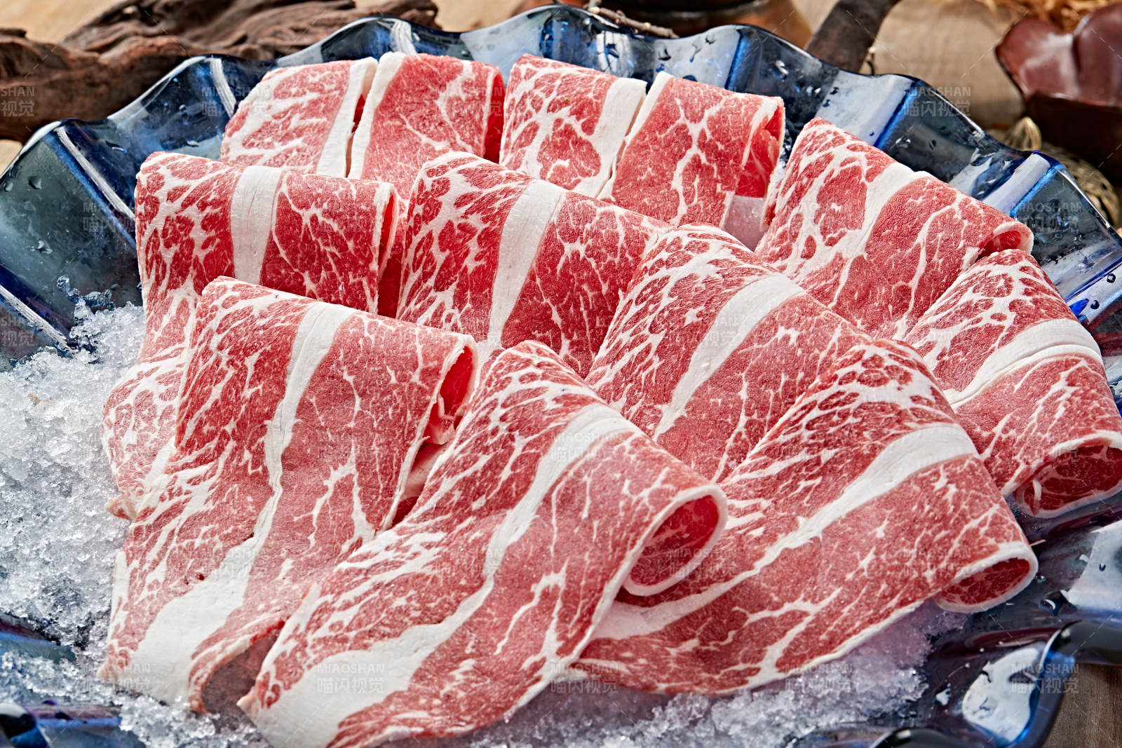 雪花肥牛切片图片
