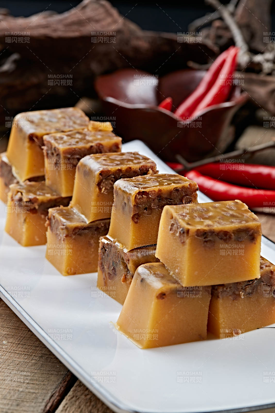 甜品小吃红豆豌豆黄图片