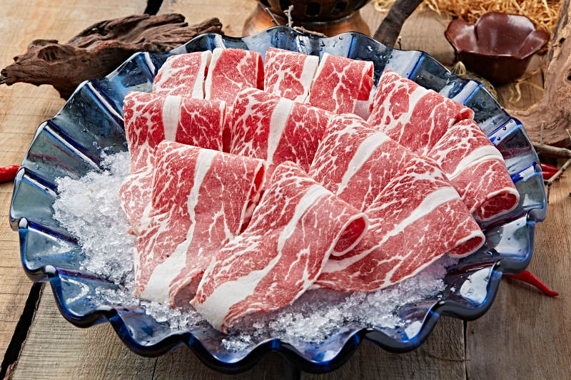 雪花肥牛切片图片