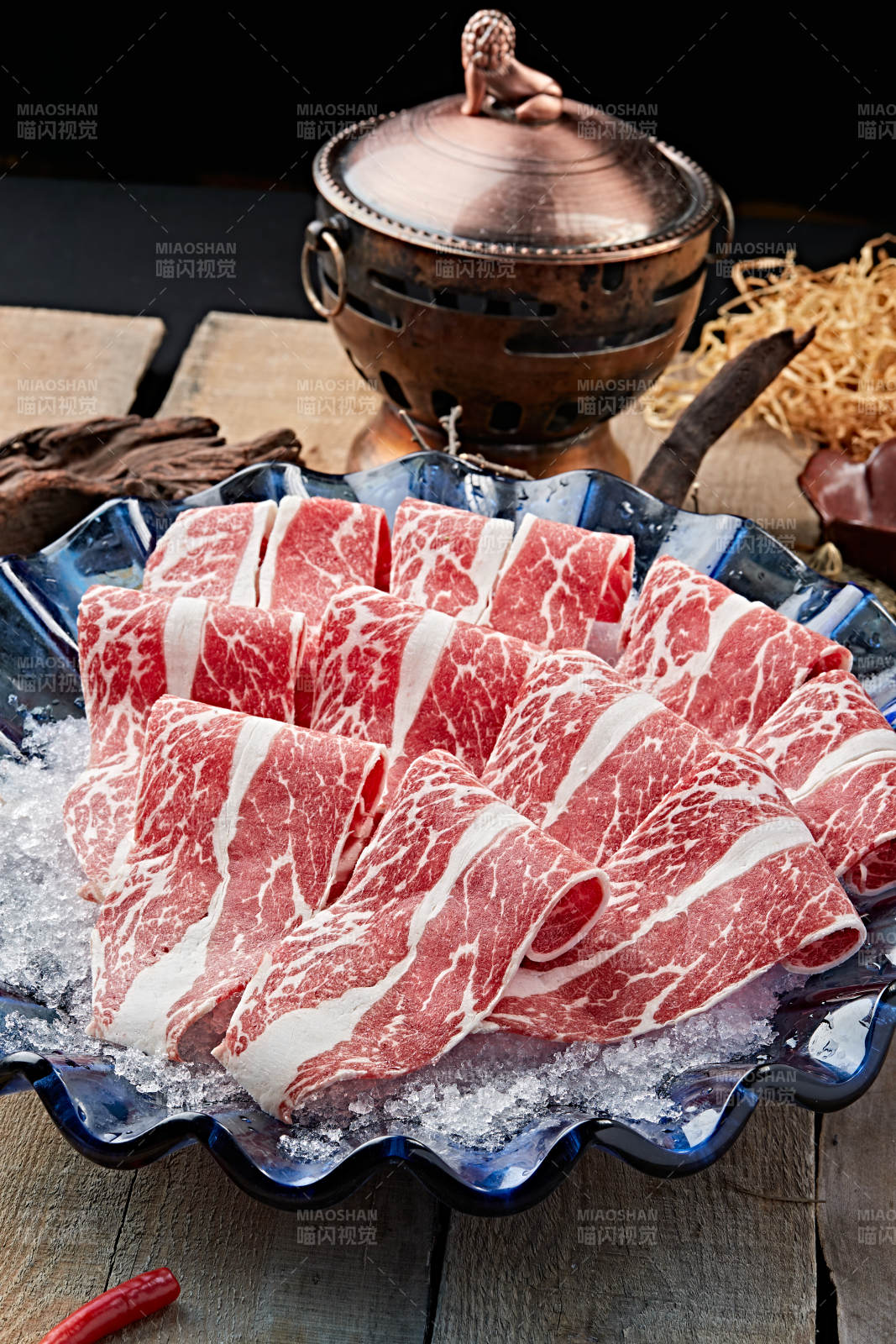 雪花肥牛切片图片