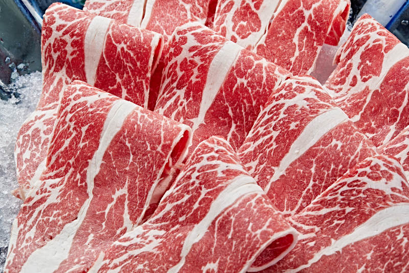 雪花肥牛切片图片