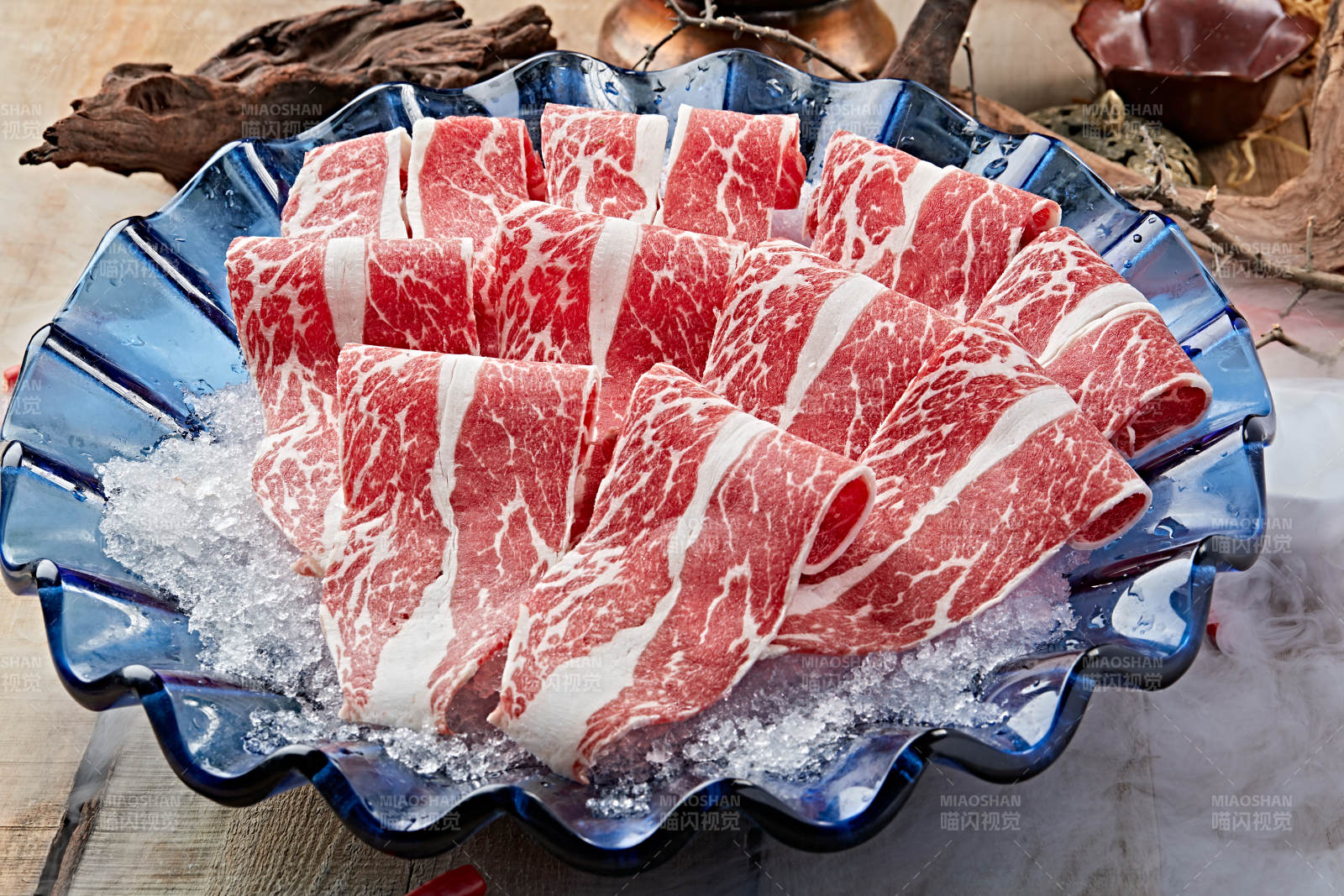 雪花肥牛切片图片