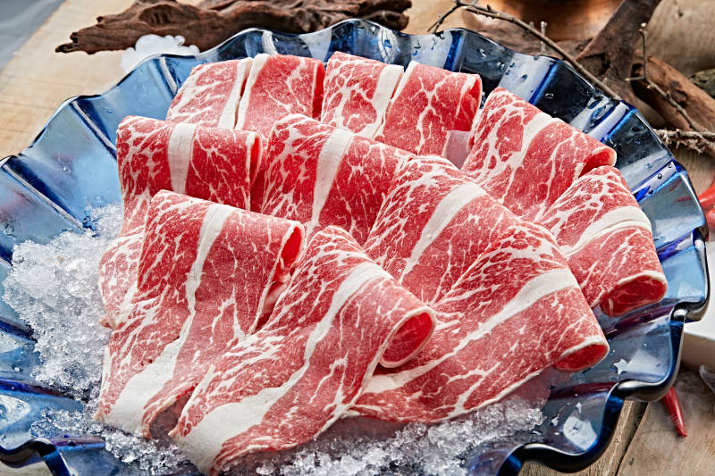 雪花肥牛切片图片