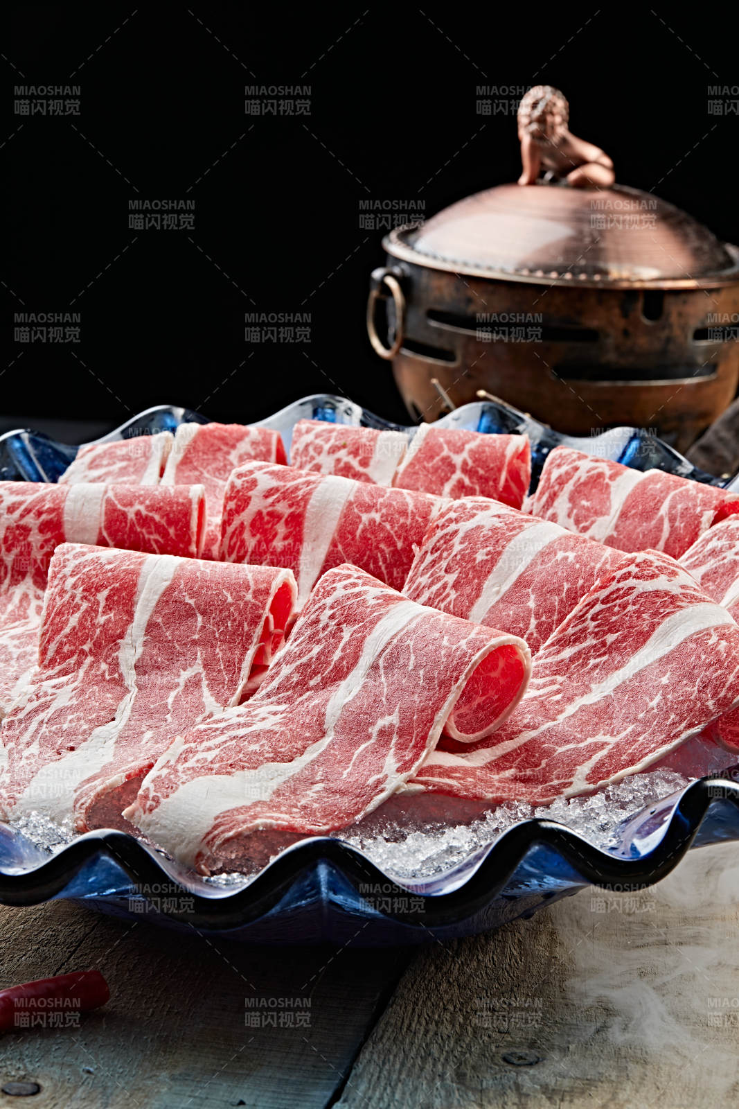 雪花肥牛切片图片