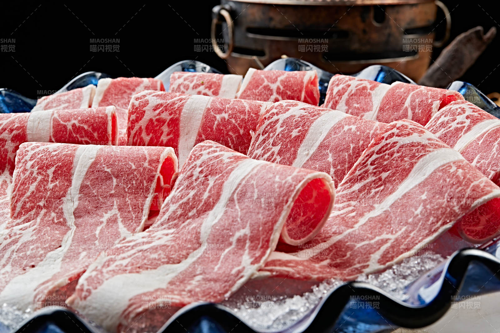 雪花肥牛切片图片