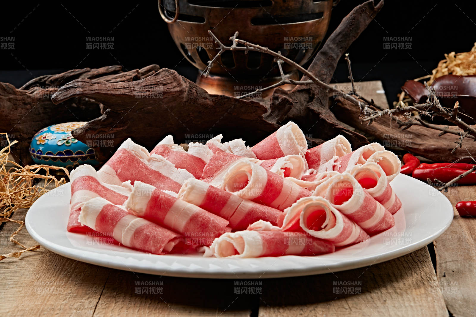 草原肥羊肥牛肉卷图片