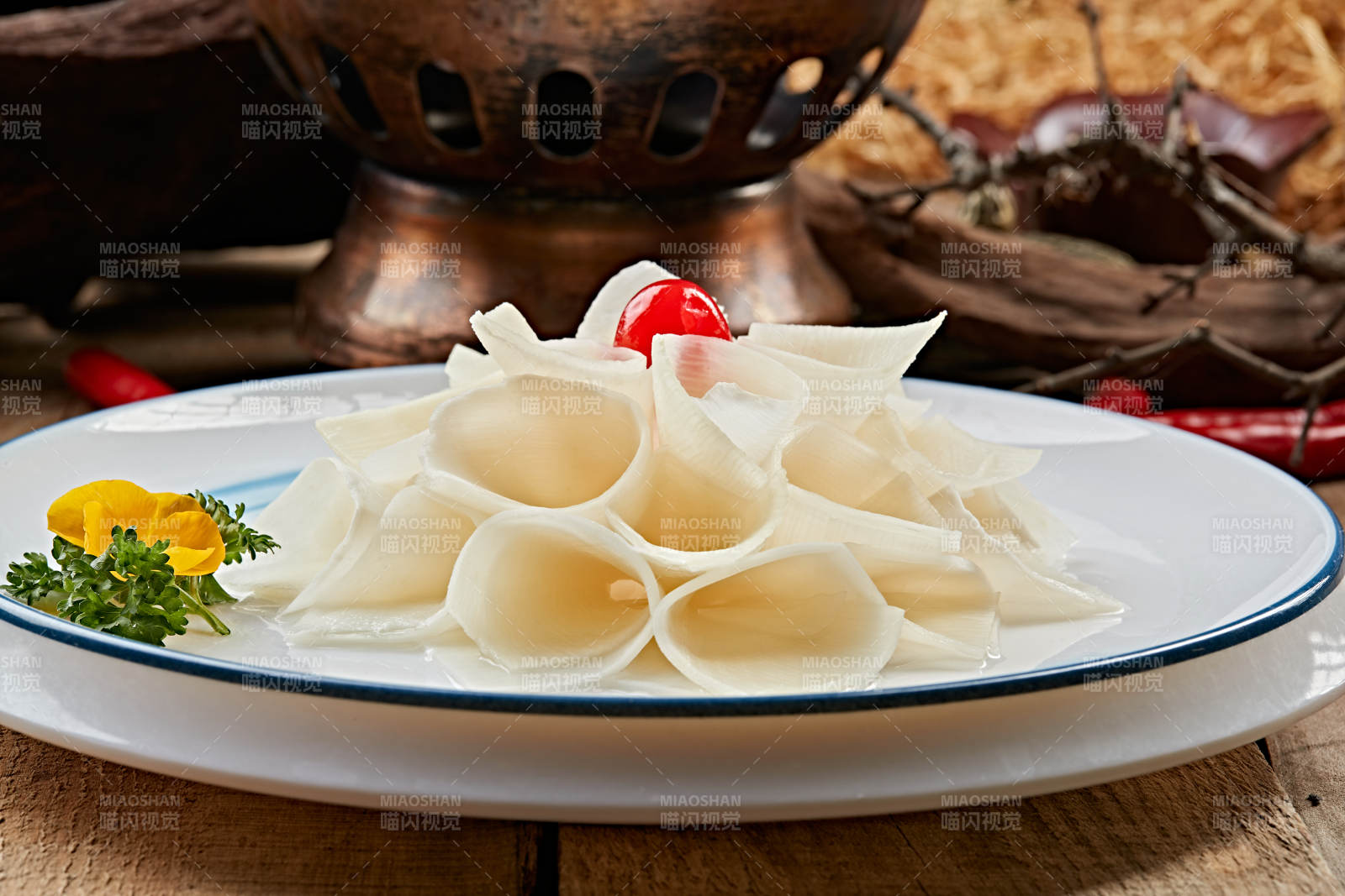 火锅食材新鲜冬笋片图片