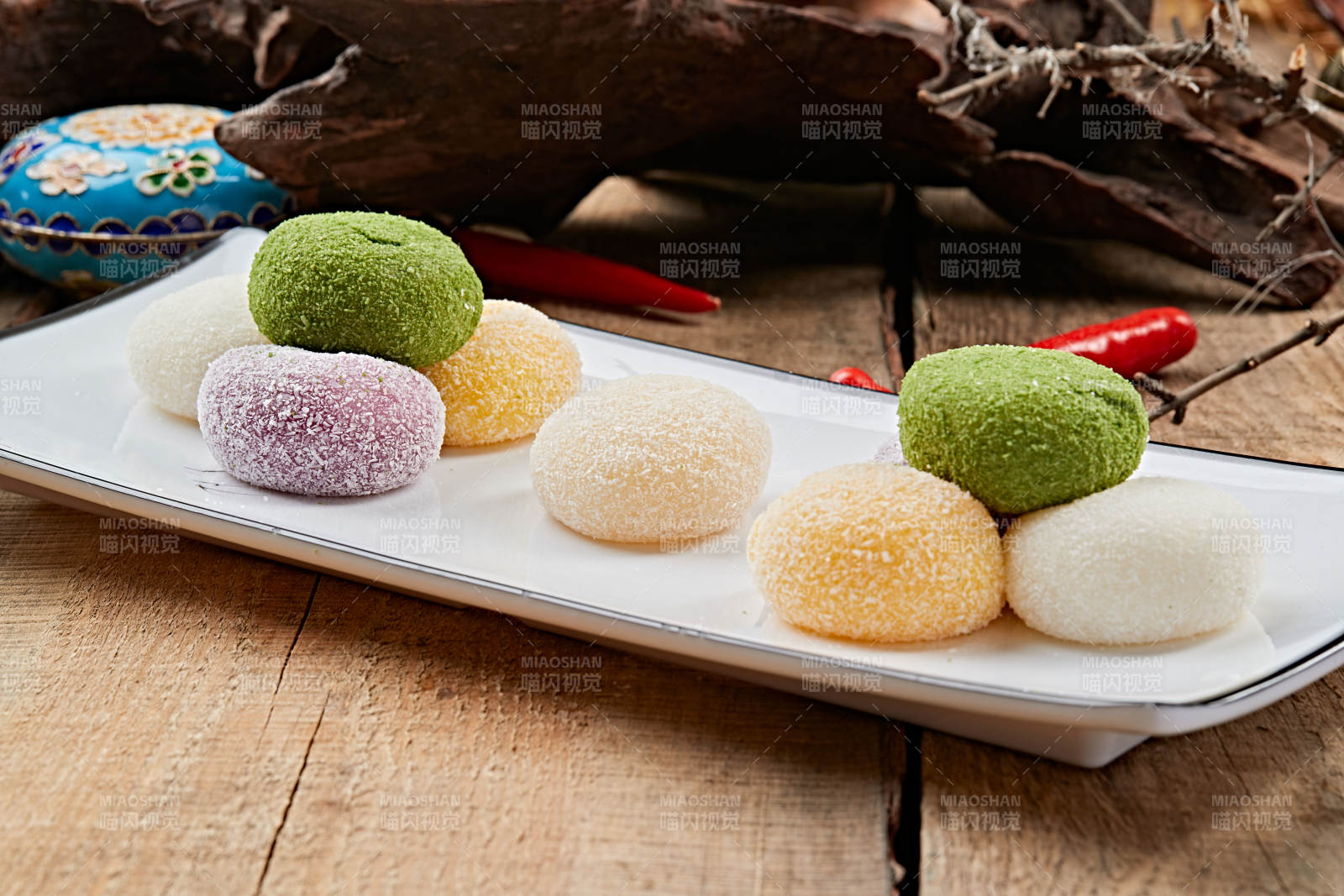 奶油五色糯米糍图片