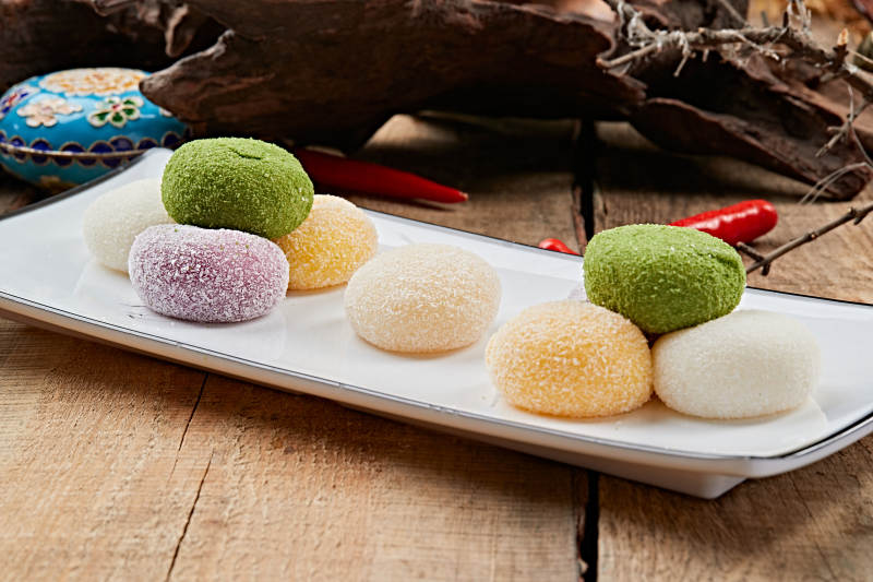 奶油五色糯米糍图片