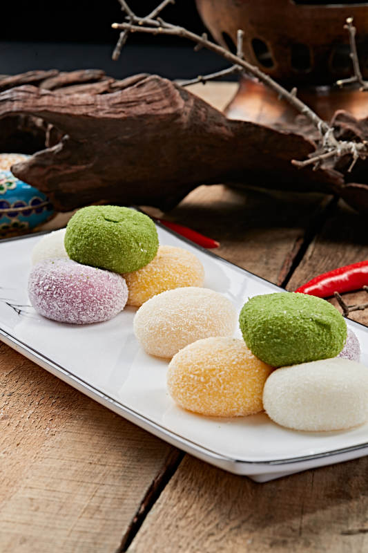 奶油五色糯米糍图片