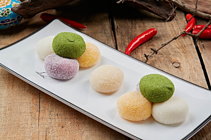 奶油五色糯米糍图片