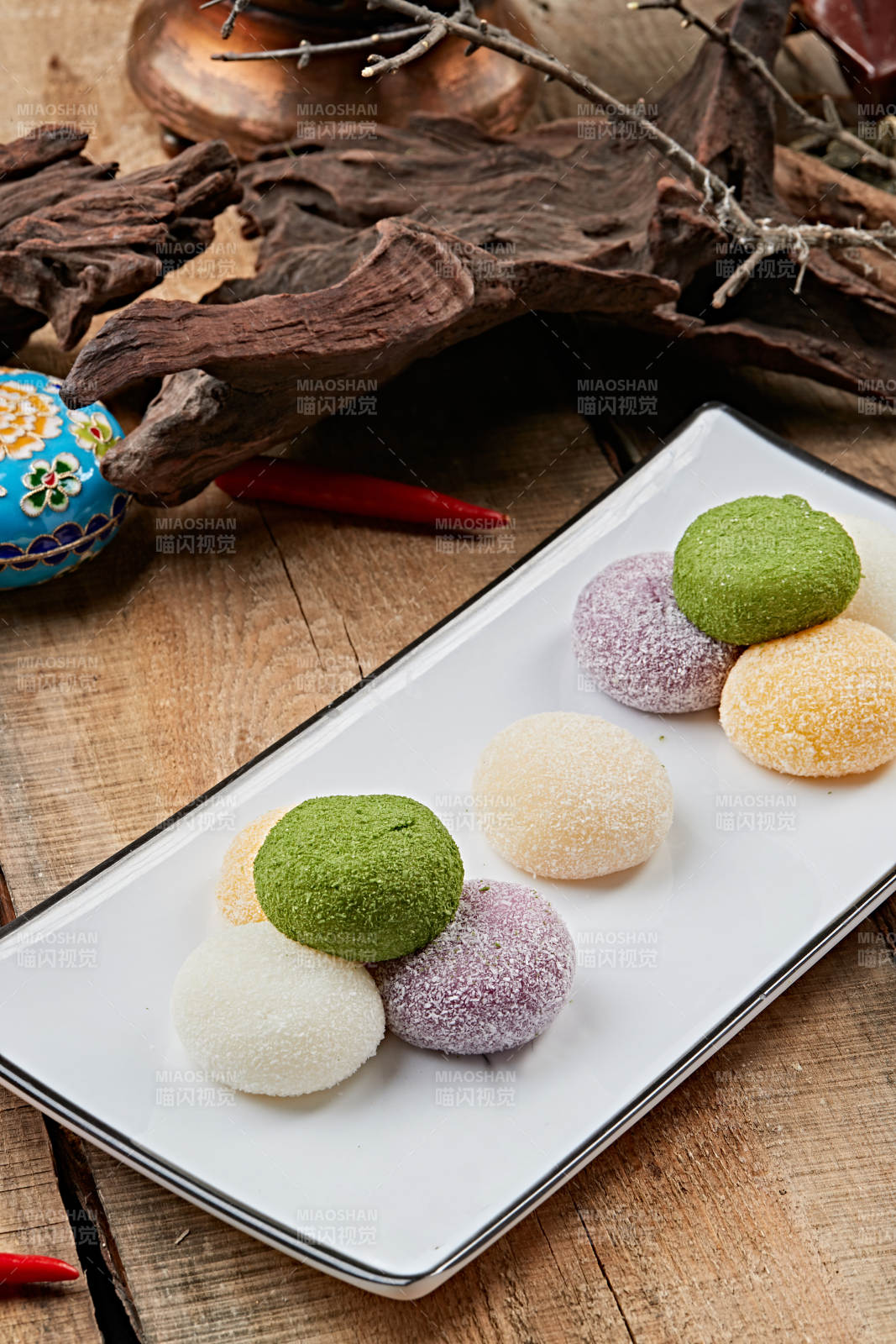 奶油五色糯米糍图片