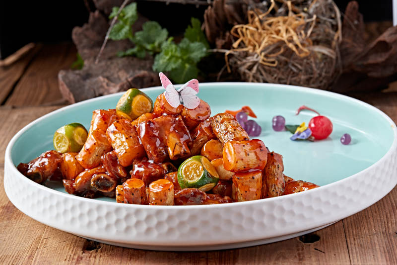 糖醋炒铁棍山药猪小排图片