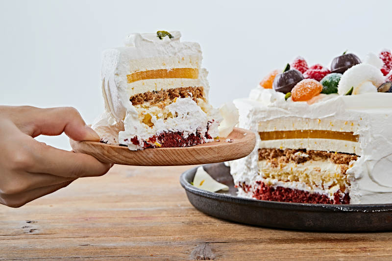 鲜水果奶油多层夹心蛋糕图片