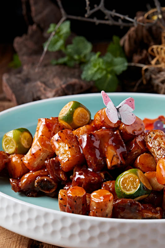 糖醋炒铁棍山药猪小排图片