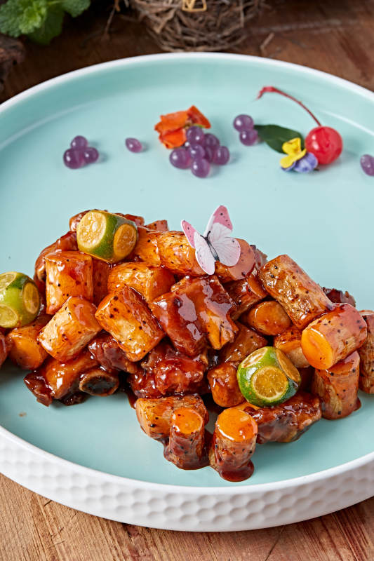 糖醋炒铁棍山药猪小排图片