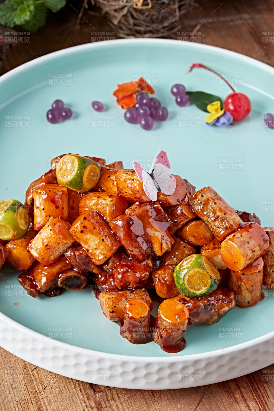 糖醋炒铁棍山药猪小排图片