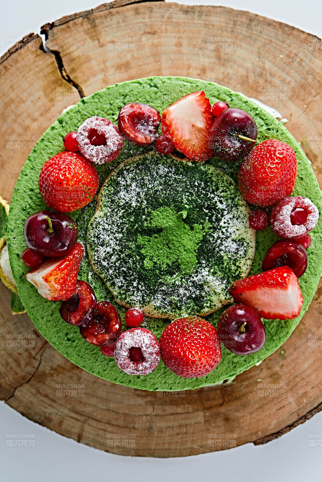 鲜果抹茶禅意鲜奶蛋糕图片