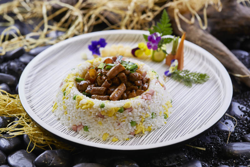 韭菜炒海肠盖扬州炒饭图片