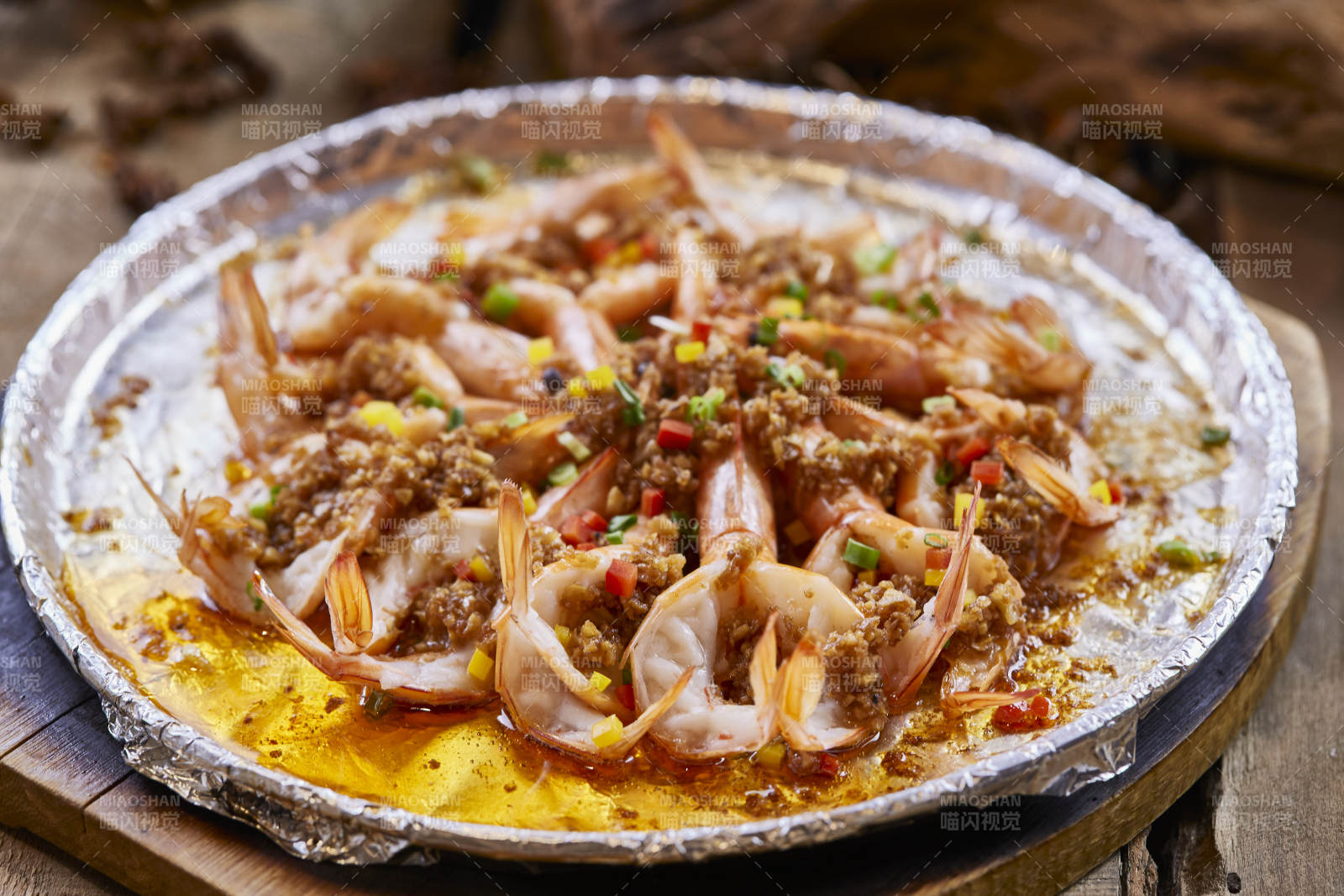 锡纸铁板蒜蓉开背虾图片