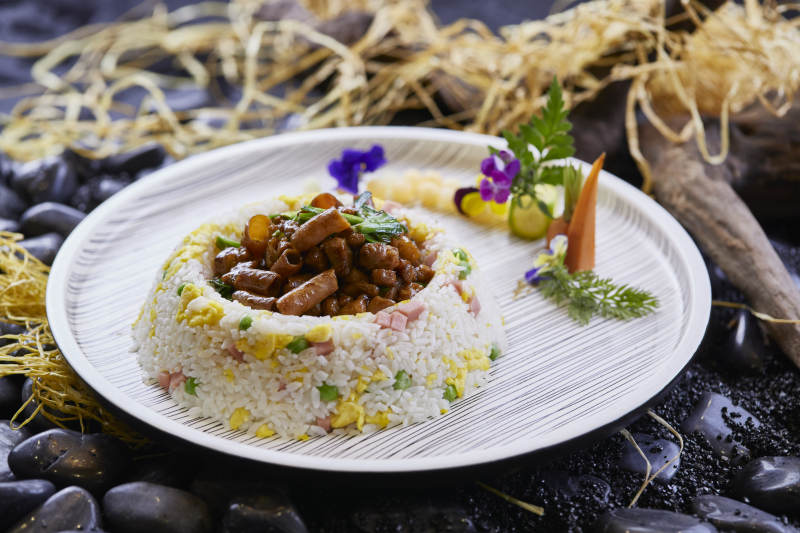 韭菜炒海肠盖扬州炒饭图片