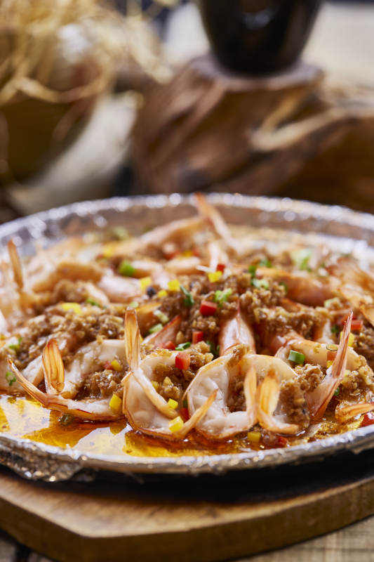 锡纸铁板蒜蓉开背虾图片