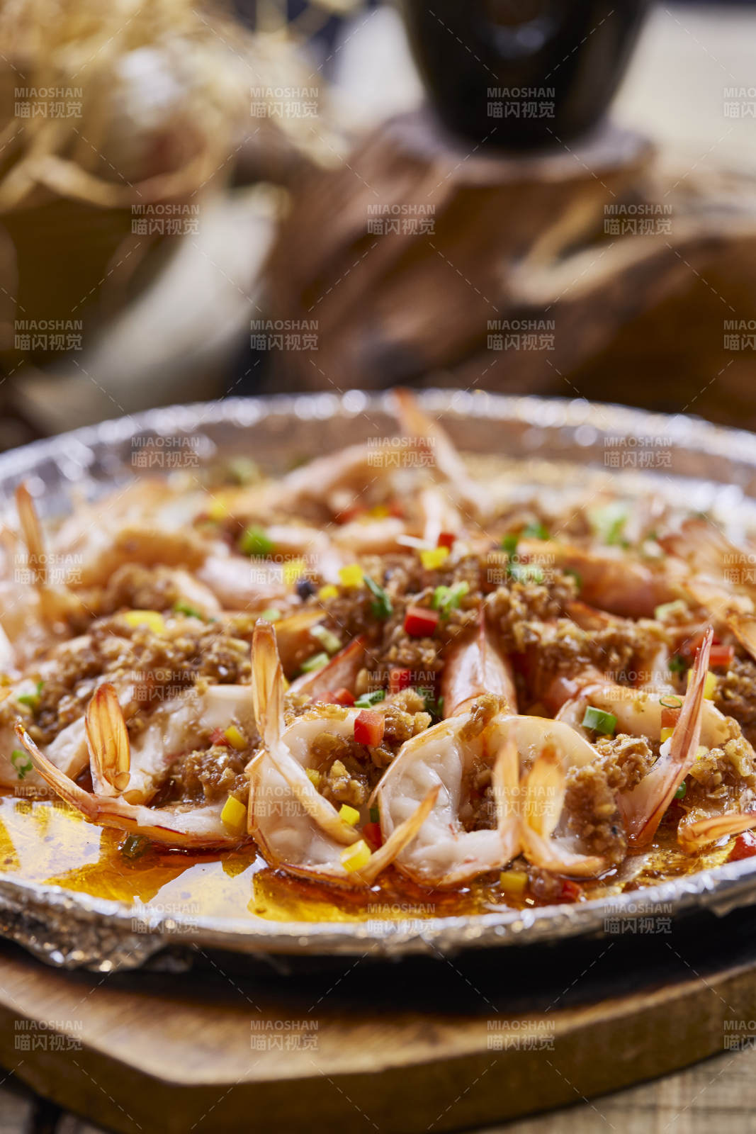 锡纸铁板蒜蓉开背虾图片