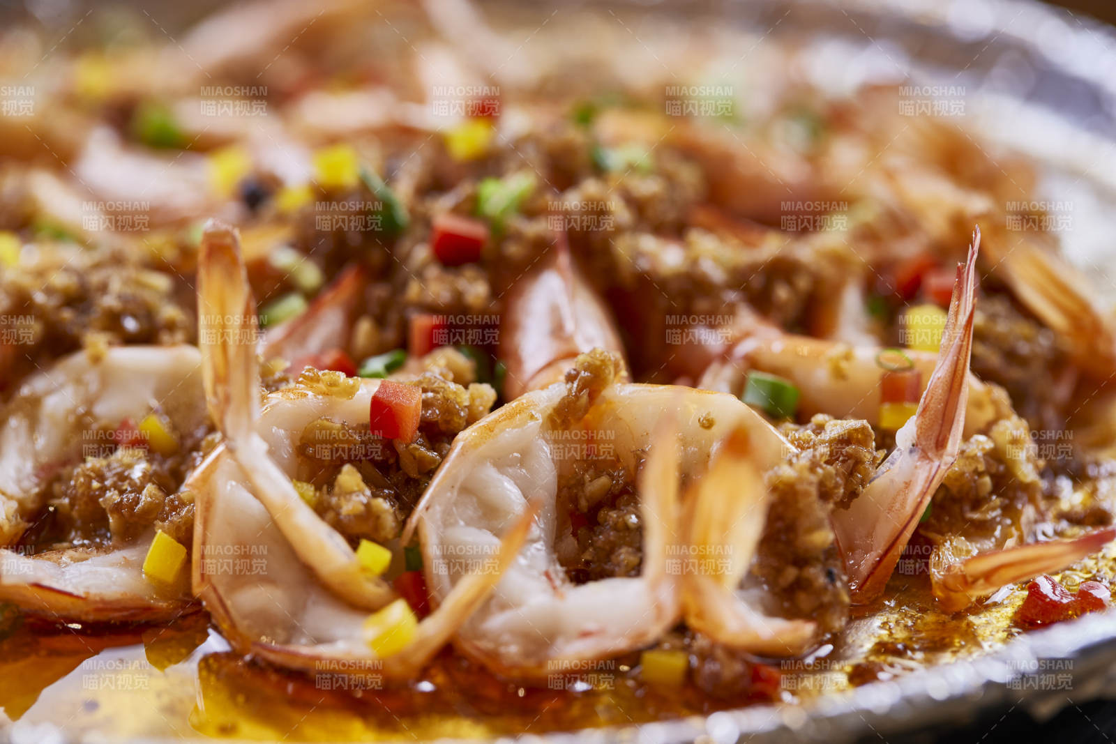 锡纸铁板蒜蓉开背虾图片