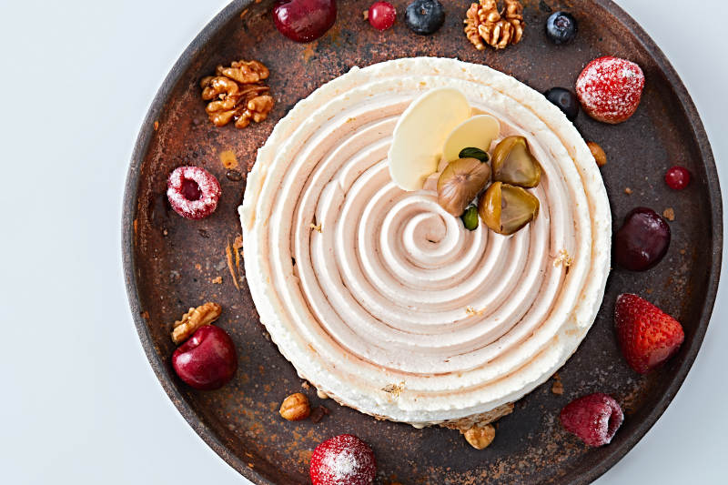 香烤坚果碎烧板栗金箔冰激凌蛋糕图片