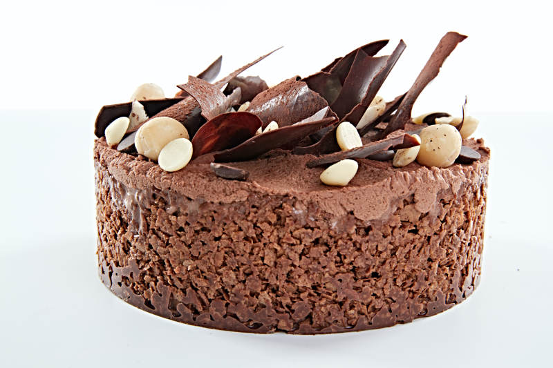 可可散粉黑森林坚果冰淇淋蛋糕图片