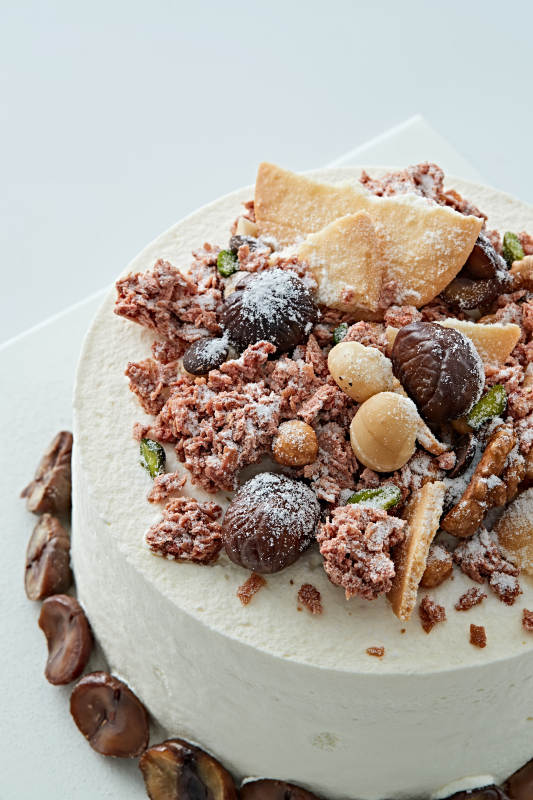 鲜奶油板栗坚果曲奇饼洛丽塔蛋糕图片