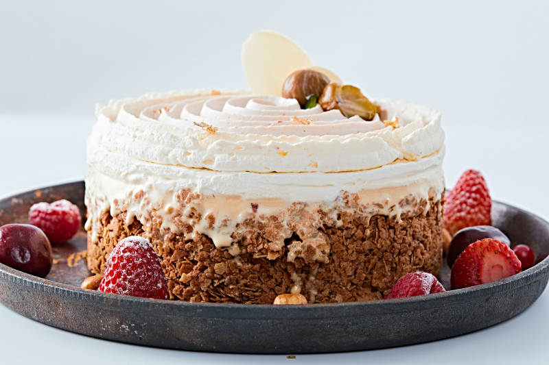 香烤坚果碎烧板栗金箔冰激凌蛋糕图片