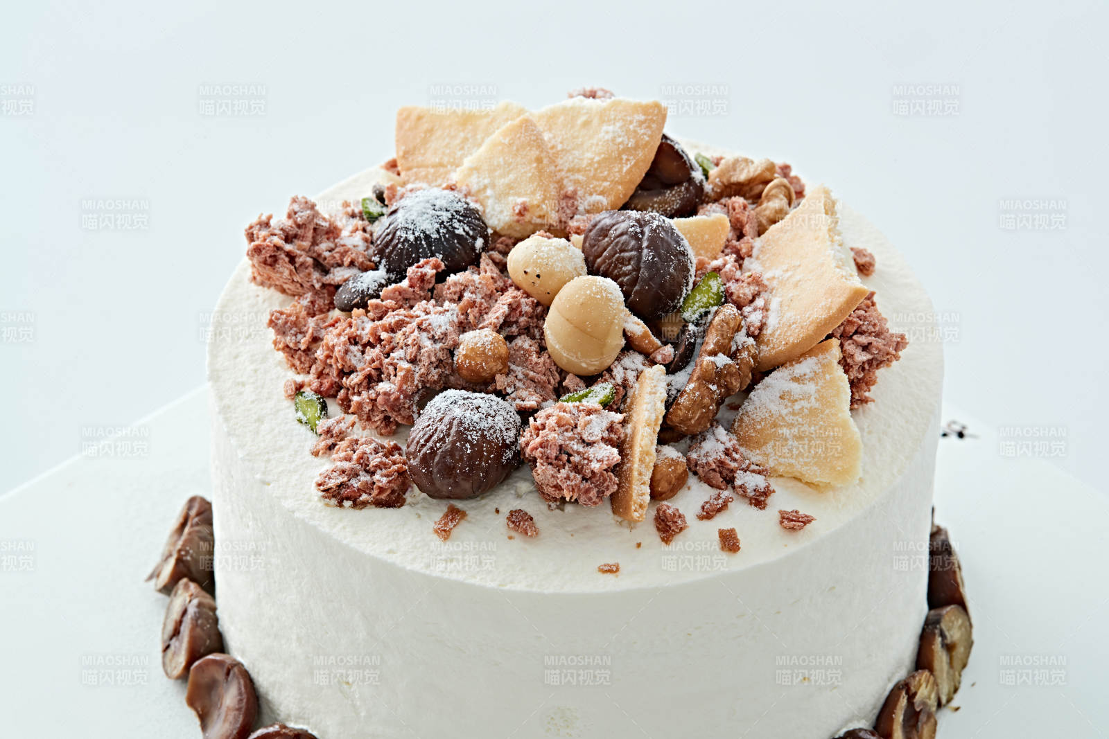 鲜奶油板栗坚果曲奇饼洛丽塔蛋糕图片