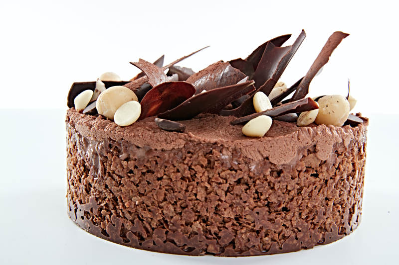 可可散粉黑森林坚果冰淇淋蛋糕图片