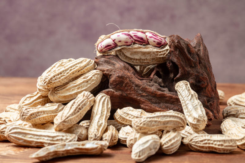 花生堆叠木块上图片