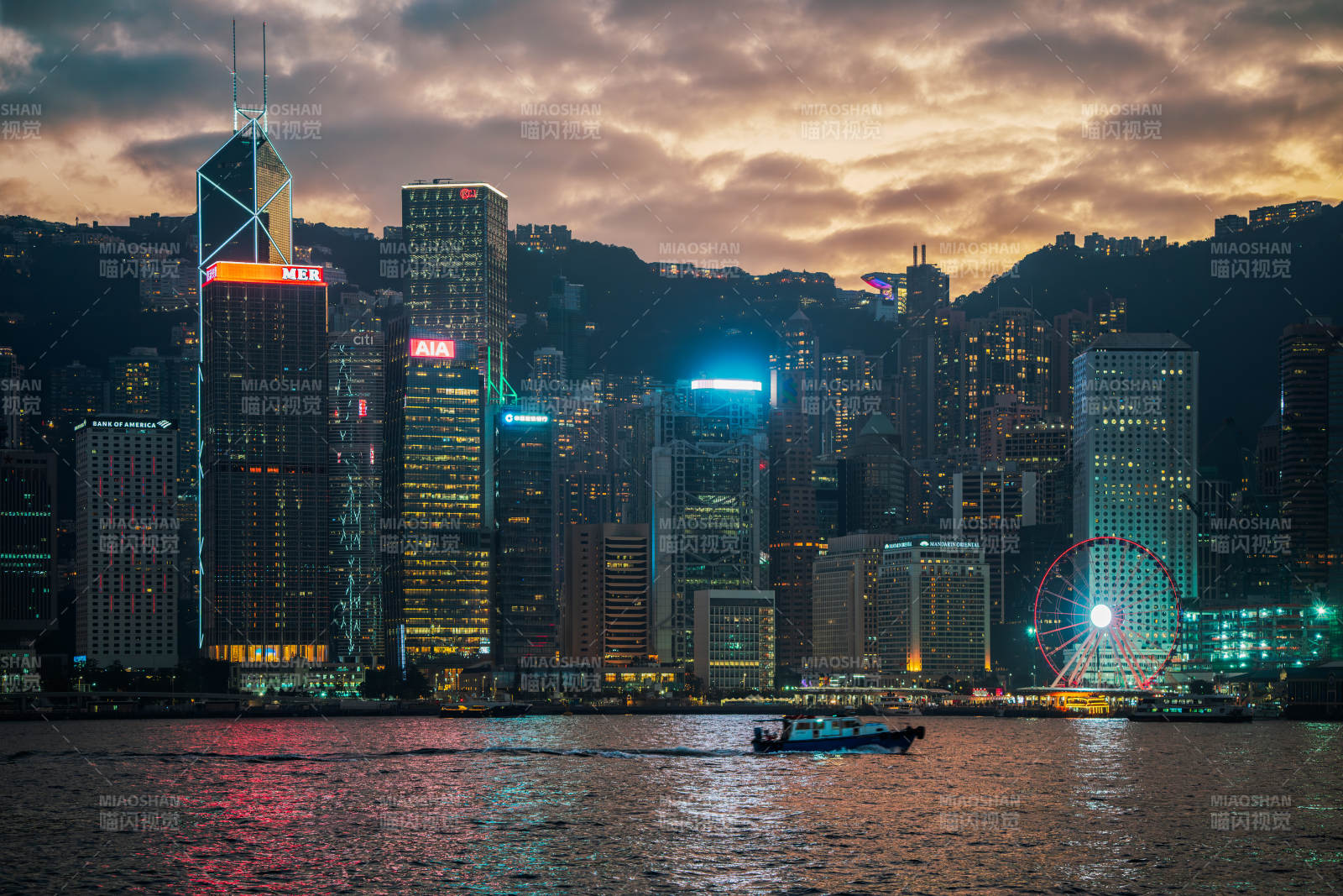 香港维多利亚港夜景图片