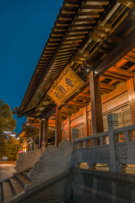 香积寺古建筑夜景图片