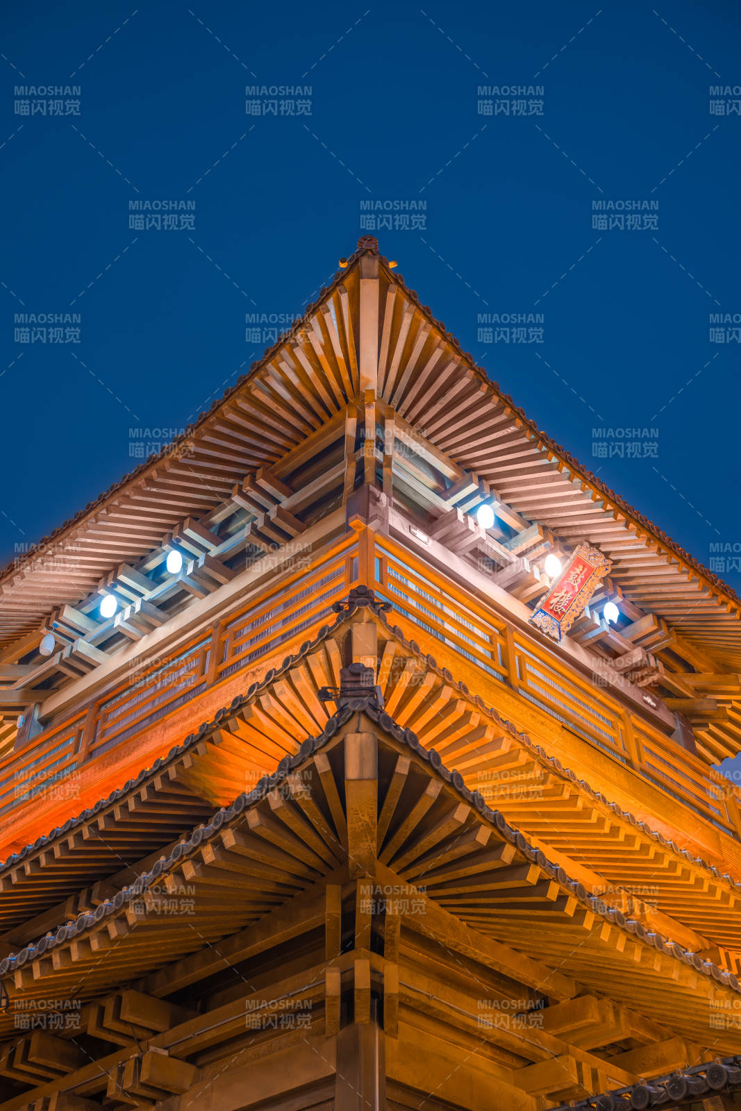 香积寺鼓楼夜景图片