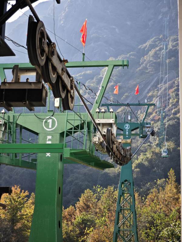 缆车索道山景图片