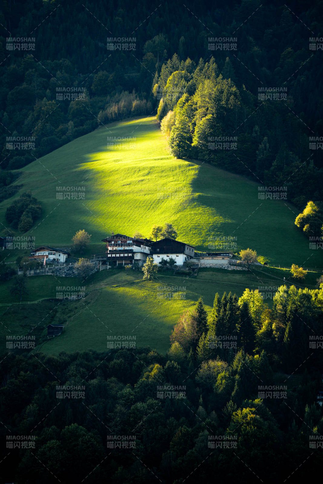 奥地利山间光影小屋图片