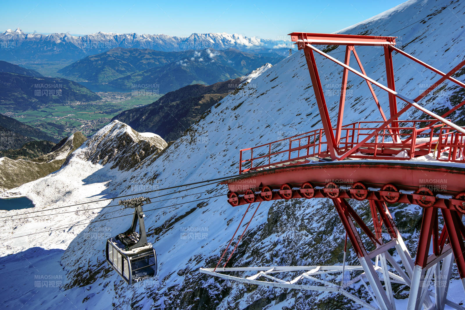奥地利雪山缆车美景图片