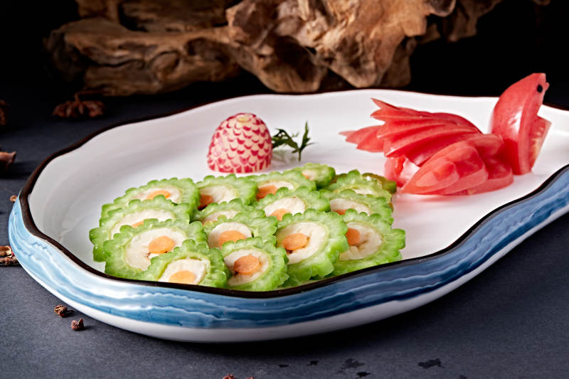 香蕉泥胡萝卜酿苦瓜图片