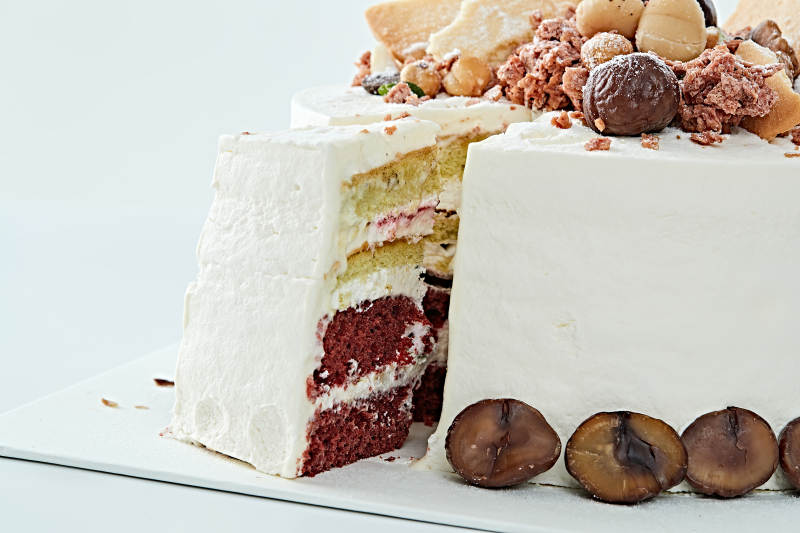 鲜奶油板栗坚果曲奇饼洛丽塔蛋糕图片