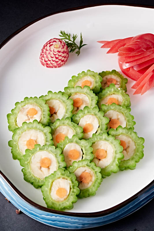 香蕉泥胡萝卜酿苦瓜图片