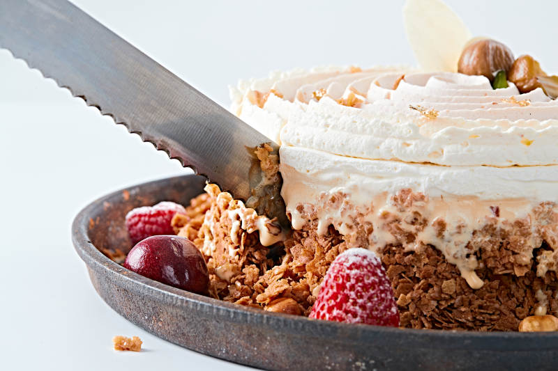 香烤坚果碎烧板栗金箔冰激凌蛋糕图片